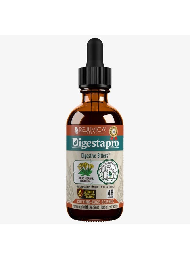 Rejuvica Health DigestaPro - Advanced Digestive Bitters Supplement - Liquid Delivery for Better Absorption - Gentian, Artichoke, Burdock, Chanca Piedra, Ginger & More!  - Image 1