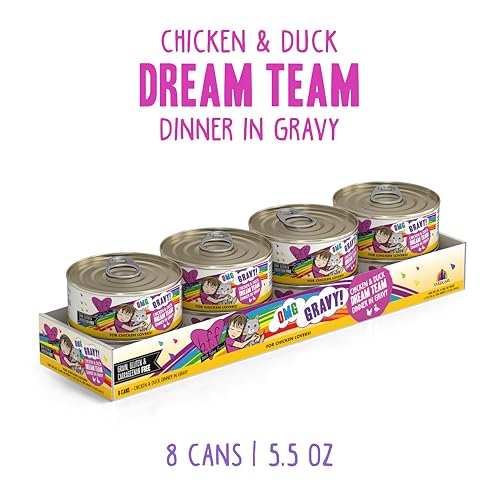 Weruva B.F.F. OMG - Best Feline Friend Oh My Gravy!, Chicken & Duck Dream Team with Chicken & Duck in Gravy, 5.5oz Can (Pack of 8) - Image 2