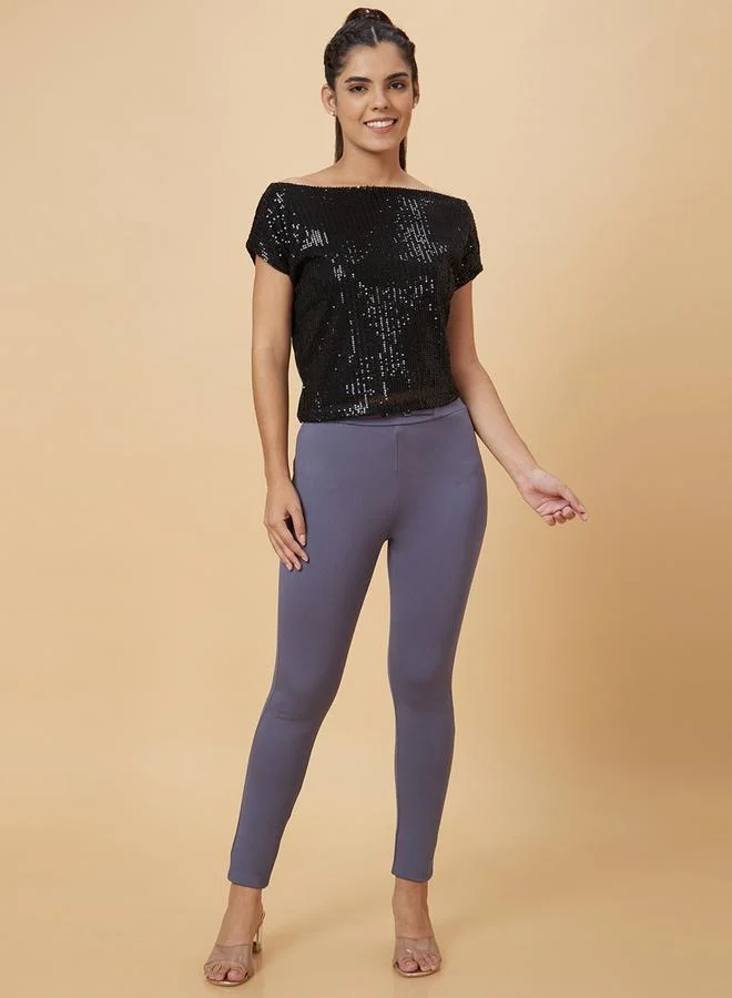 globus Women Black Embellished Top