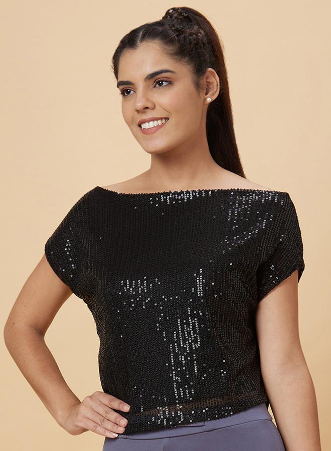 globus Women Black Embellished Top - Image 4