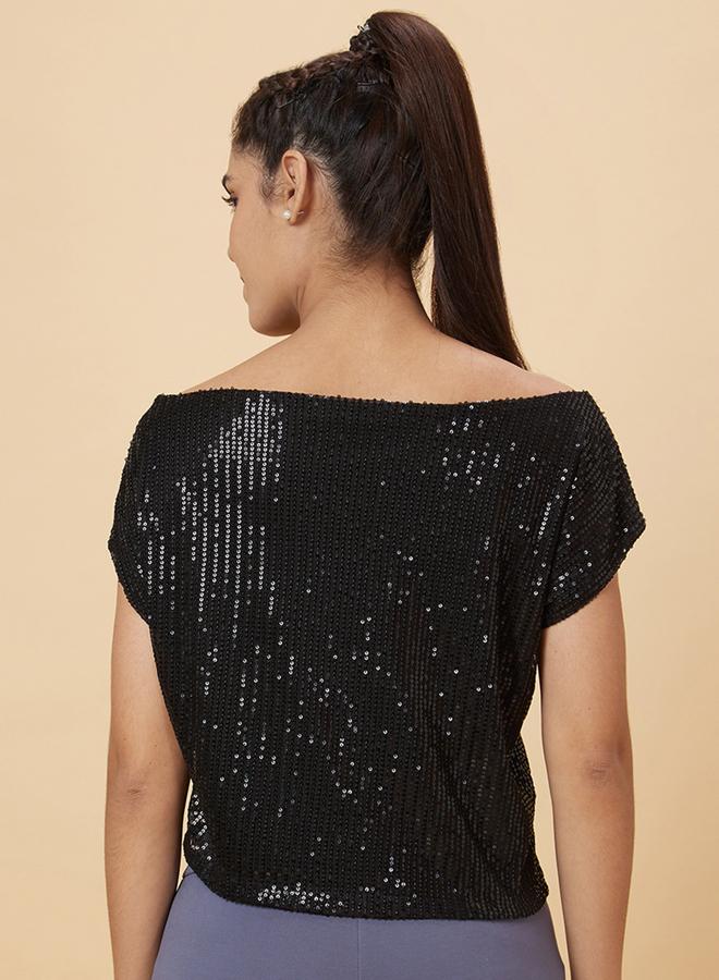 globus Women Black Embellished Top - Image 3