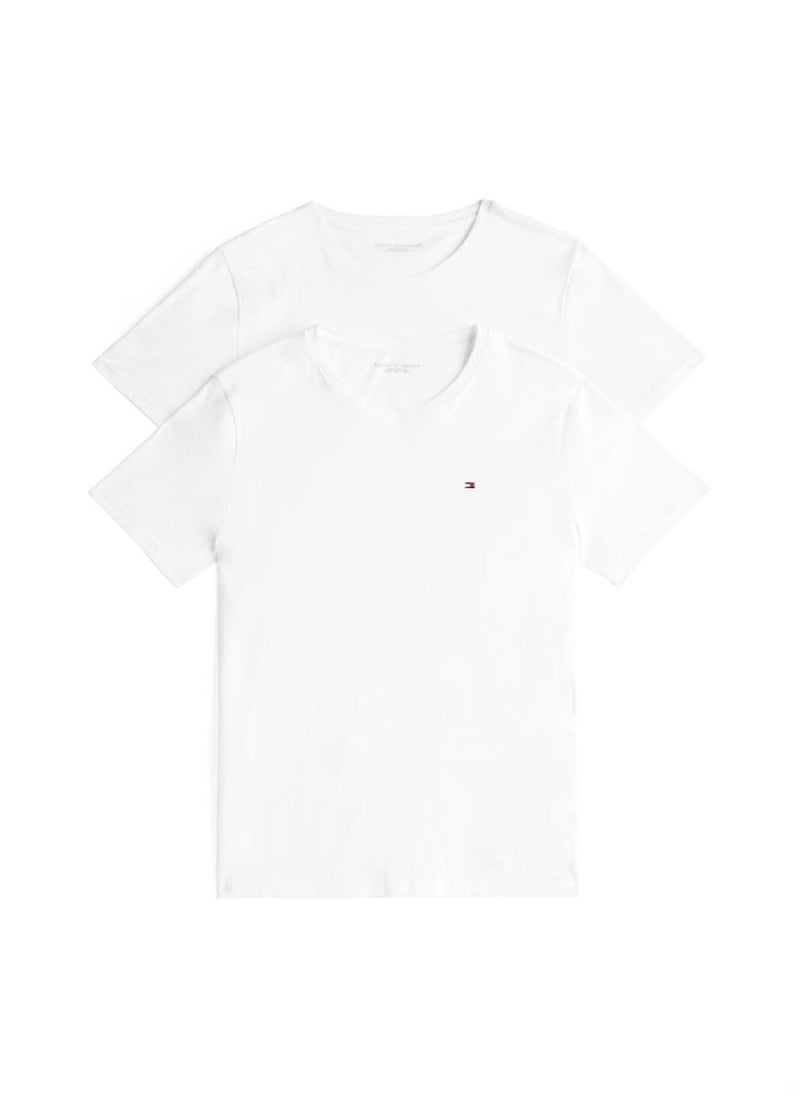 TOMMY HILFIGER Men's 3-Pack Signature Embroidery T-Shirts - Cotton, White  - Image 1