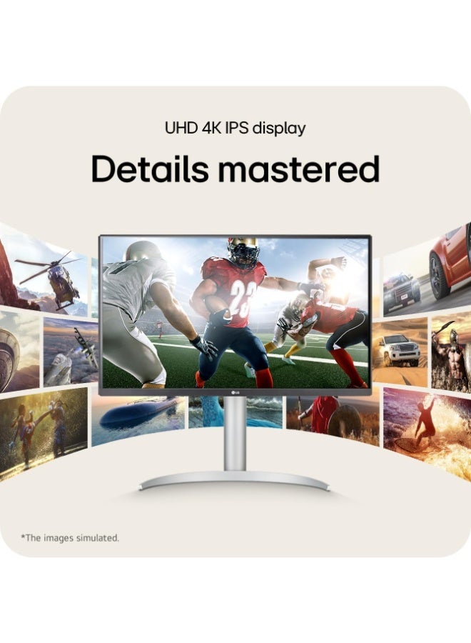 LG 27 inch UltraFine Monitor, 4K UHD IPS Display, 60Hz Refresh Rate, 5ms (GTG) Response Time, Dynamic Action Sync, Black Stabilizer, Super Resolution+, USB Type-C, Silver | 27UP850K-W Silver - Image 5