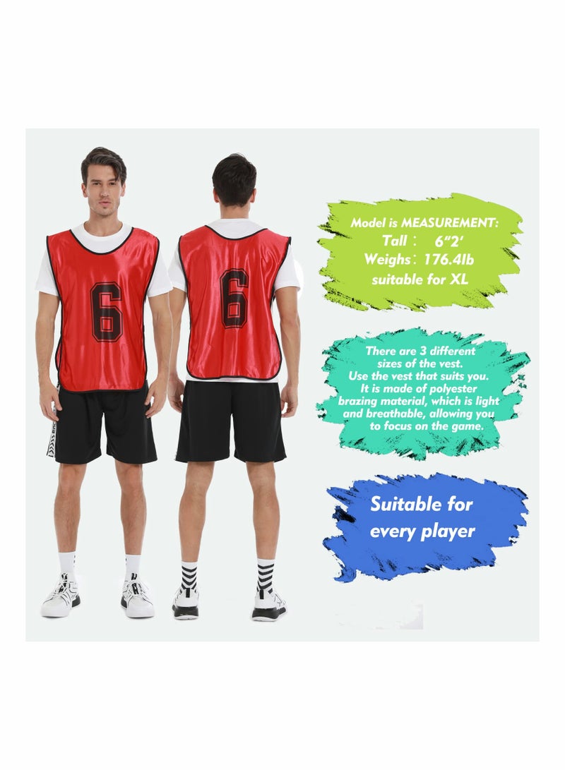 SYOSI Pinnies Numbered Vest, Red and Blue Two Sides Confrontation Vests for Kids, Youth and Adults 12 Pinnies Numbered Vest, Red and Blue Two Sides Confrontation Vests for Kids, Youth and Adults 12 Pack - Image 5