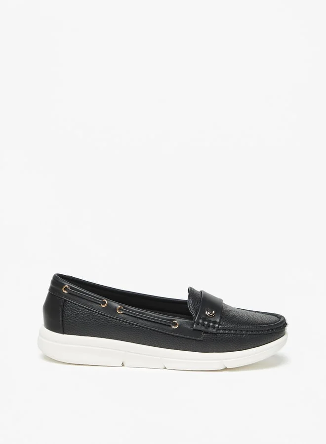 لو كونفورت Women Metal Accent Slip-On Loafers