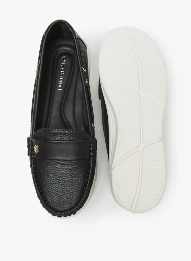 لو كونفورت Women Metal Accent Slip-On Loafers
