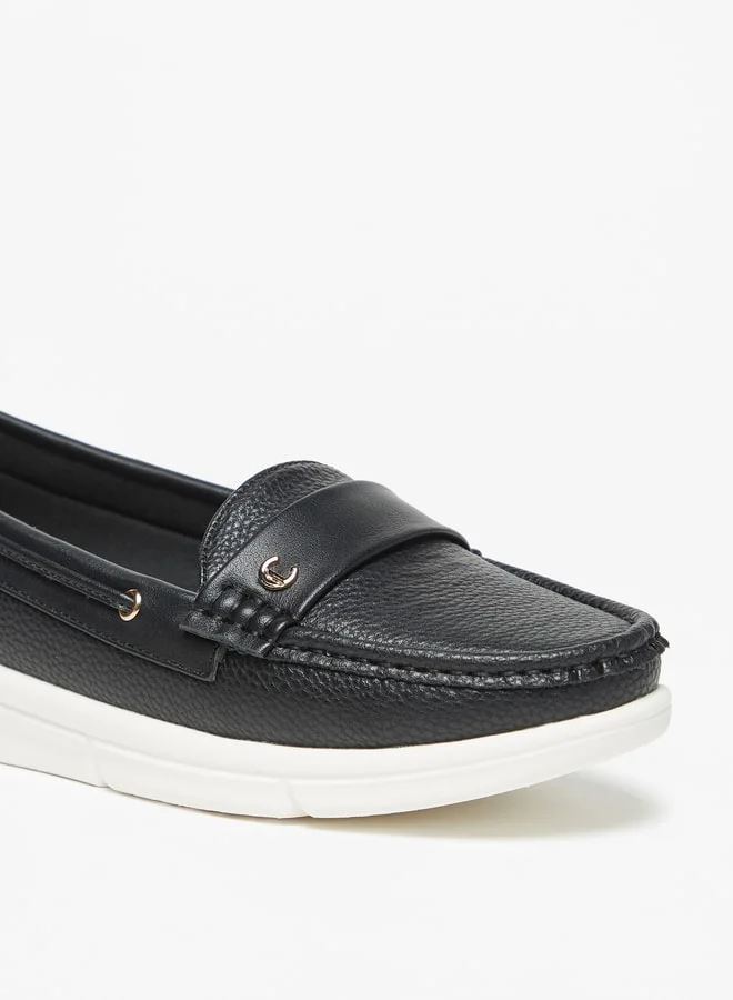 لو كونفورت Women Metal Accent Slip-On Loafers