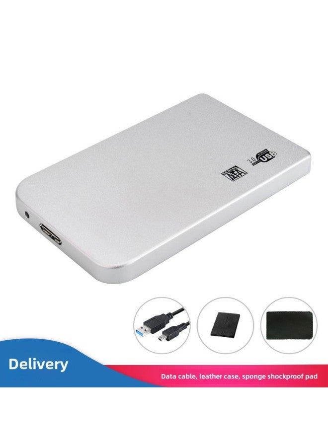 Screw-free Tool-free 2.5 Inch Notebook Sata Upper And Lower Cover Metal Shell Usb3.0 Mobile Hard Disk Box-Color:U25S30M Silver  - Image 1
