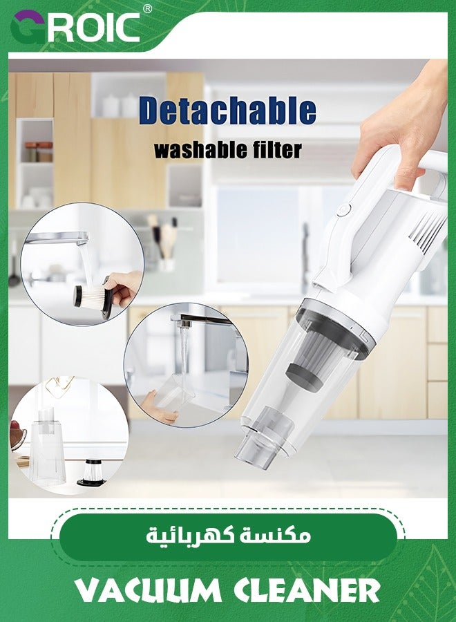 GROIC Cordless Vacuum Cleaner, 120W/12000PA Powerful Suction Stick Vacuum with 30min Long Runtime Detachable Battery, 4 in 1 Lightweight Quiet Vacuum Cleaner,Dry-wet dual-purpose Automobile Vacuum Cleaner - Image 4