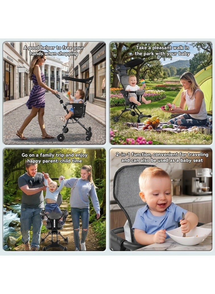 Portable 4 Wheels Foldable Baby Stroller Comfortable Baby Pram/Carrier/Carriage - Image 5