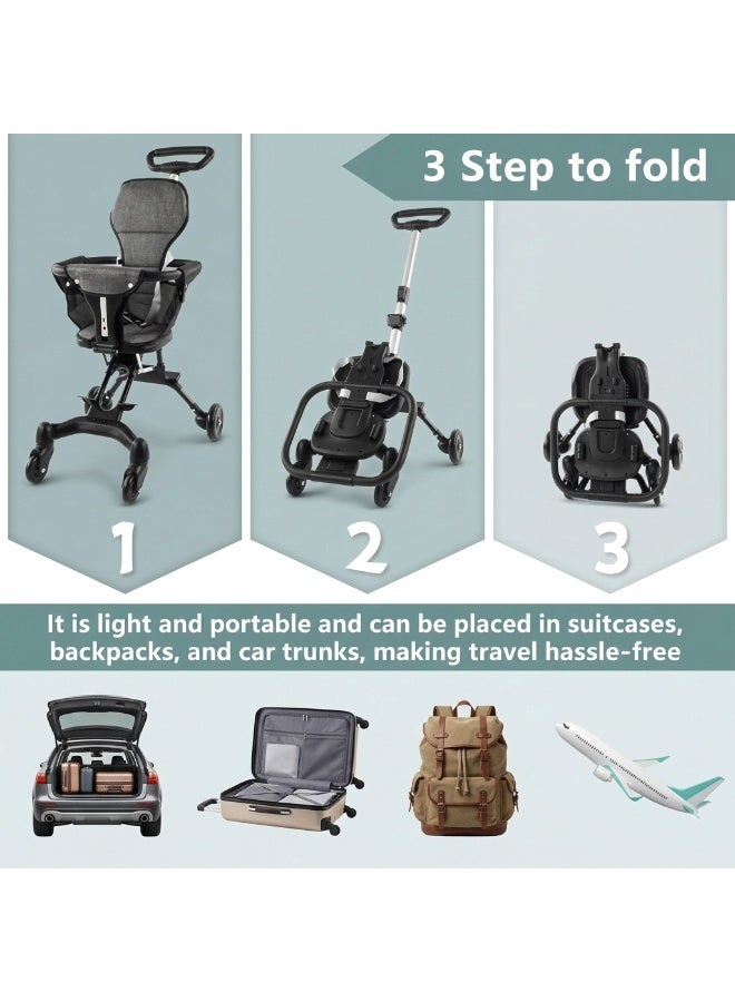 Portable 4 Wheels Foldable Baby Stroller Comfortable Baby Pram/Carrier/Carriage - Image 3