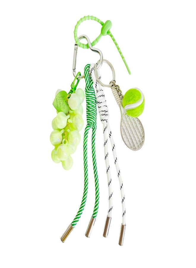 QTMY Cute Grape Rope Braided Keychain Bag Charms for Handbag Purse Backpack Accessories for Bogg Bag,936 - Image 1