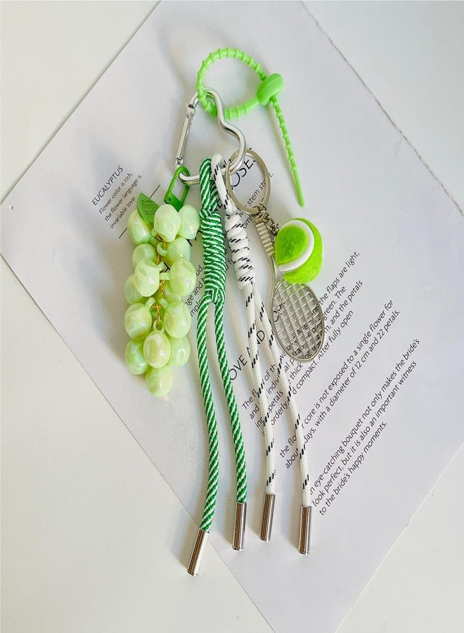 QTMY Cute Grape Rope Braided Keychain Bag Charms for Handbag Purse Backpack Accessories for Bogg Bag,936 - Image 2