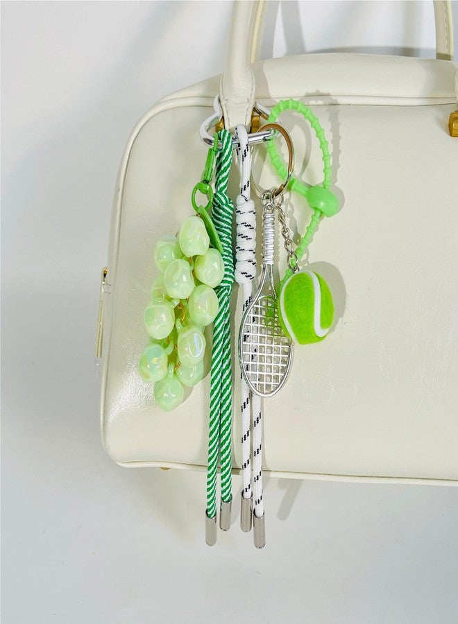 QTMY Cute Grape Rope Braided Keychain Bag Charms for Handbag Purse Backpack Accessories for Bogg Bag,936 - Image 4