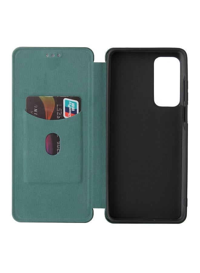 اس-توب جراب لهاتف Motorola Edge 2021 مصنوع من الجلد ومصنوع من ألياف الكربون مع فتحة للبطاقة - Image 4