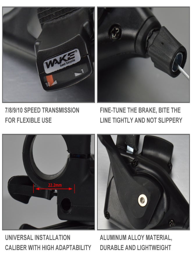 WAKE Bike Front Derailleur Rear Derailleur Derailleur Set with 7/8/9/10 Speed Transmissions - Image 3