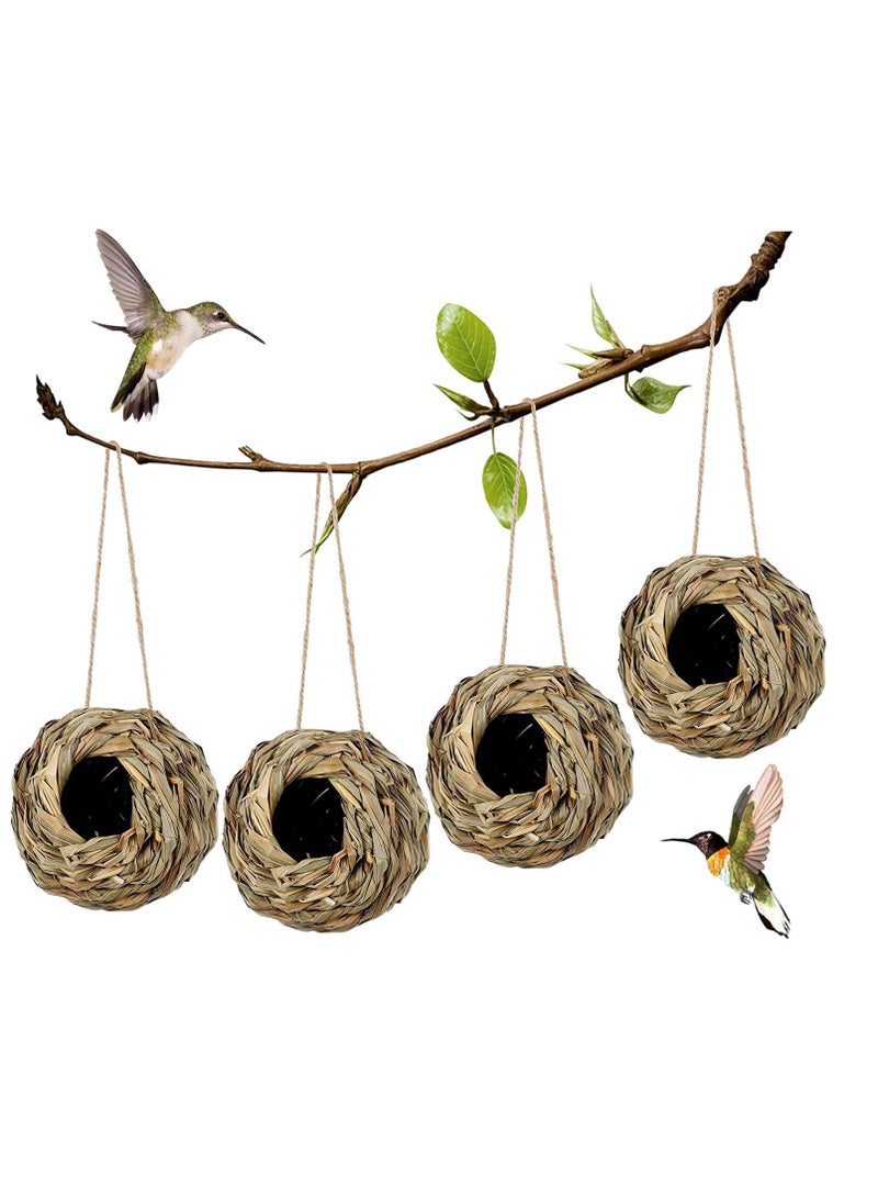 SYOSI Pack Hanging Hummingbird Nest House for Outside, Ball Shape, Hand Woven, Durable Sturdy, Made of Natural Grass, Perfect for Garden Patio Lawn Office Indoor - Image 1
