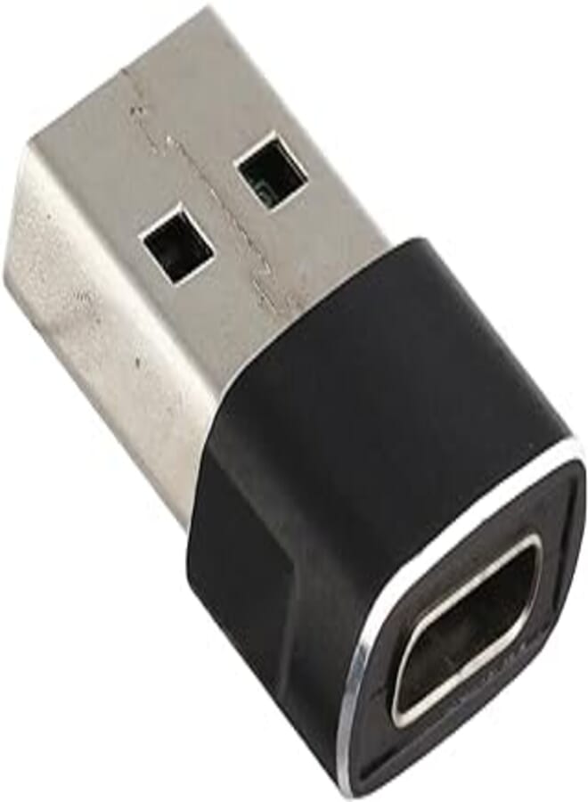 Keendex kx 2553 small usb 2.0 male to type-c 3.0 female adapter/otg - black