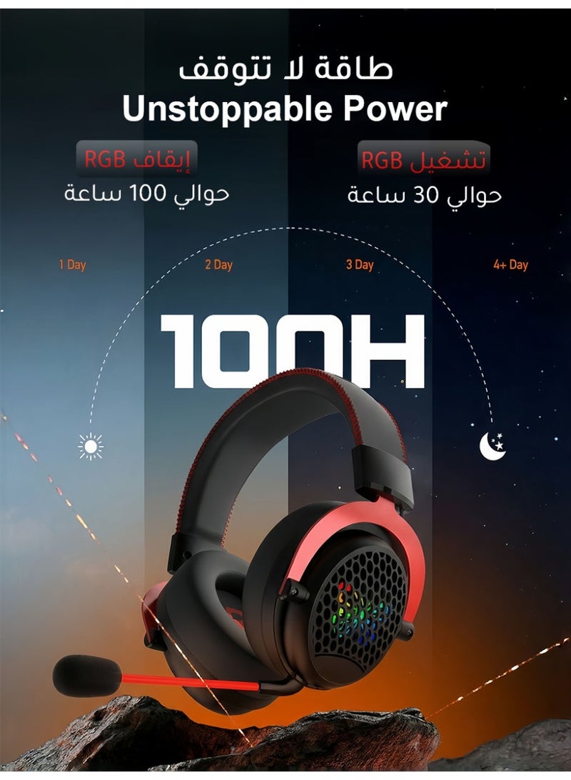 AMIJOY Wireless Gaming Headset with Mic, Gaming Headphones, 2.4GHz & Bluetooth & Wired Connection, 100H Battery, 20ms Low Latency, 7.1 Surround Sound, RGB Light, for PC PS5 PS4 Switch Mobile - Image 5
