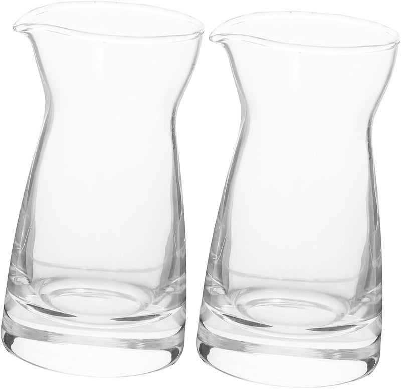 IMIKEYA 2pcs Glass Creamer Pitcher Compact Transparent Syrup and Milk Jug for Home and Restaurant Use Stylish and Easy to Clean Glass Sauce Container - Image 1