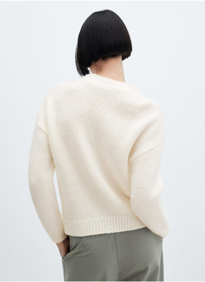 MANGO - Crew Neck Knitted Sweater - Image 1