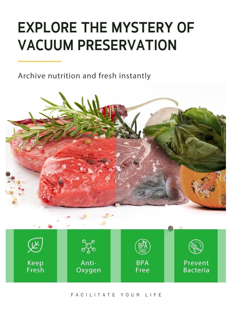 SKY-TOUCH - 6pack Big vacuum Sealer Bags Thickened Puncture Prevention Food Saver BPA Free for Sous Vide cooking Mircowave Freezer Food Storage (15* 5m*2pcs，22 * 5m*2pcs, 28 * 5m*2pcs) - Image 1