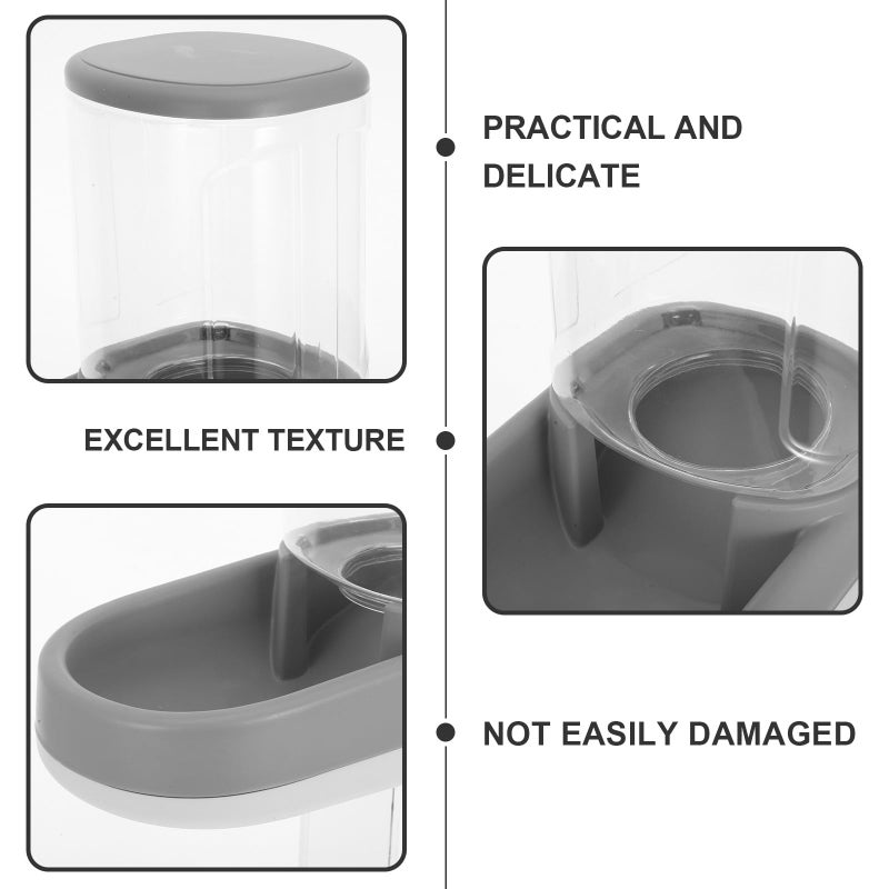 Automatic Gravity Pet Feeder And Water Dispenser Elegant Gray For Dogs Cats Outdoor - Image 4