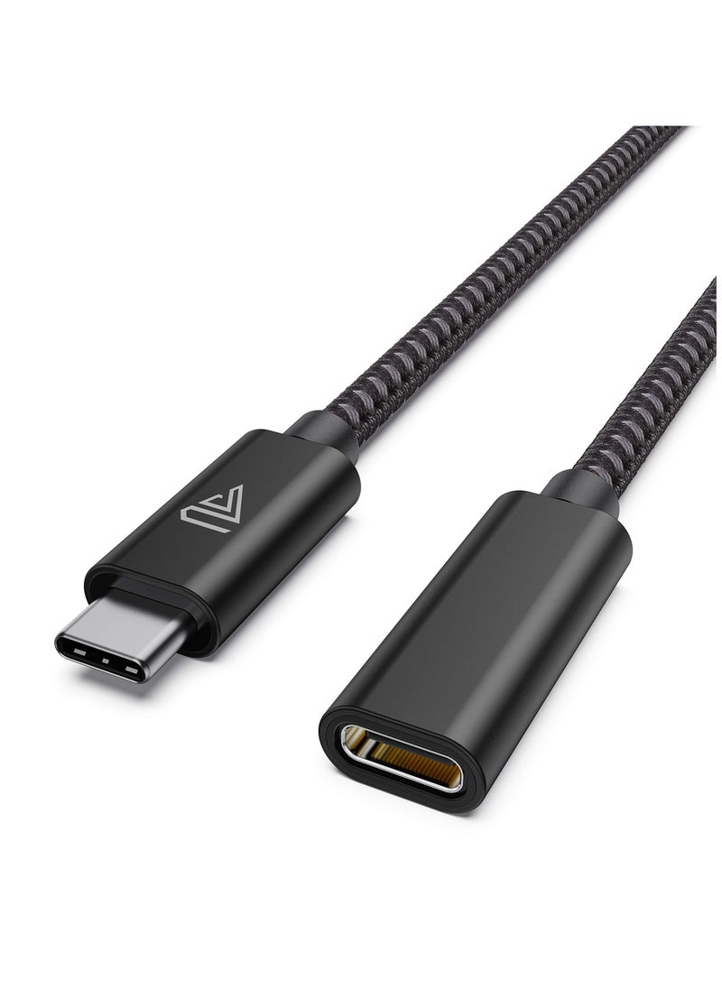 Faracent - Usb Type C Extension Cable 10ft Usb 3.1 5gbps Type C Male to Female Extension Charging and Sync Black - Image 1