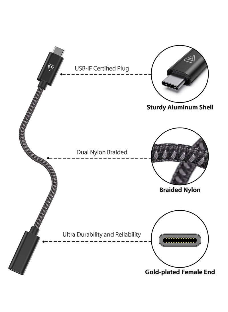 Faracent - Usb Type C Extension Cable 10ft Usb 3.1 5gbps Type C Male to Female Extension Charging and Sync Black - Image 1