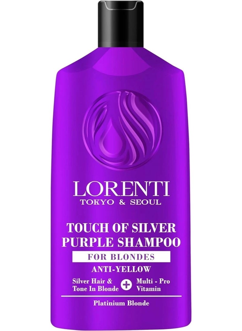 لورنتي شامبو لورينتي البنفسجي للشعر الأشقر، مضاد للاصفرار، لون أشقر بلمسة فضية، 630 مل - Image 5