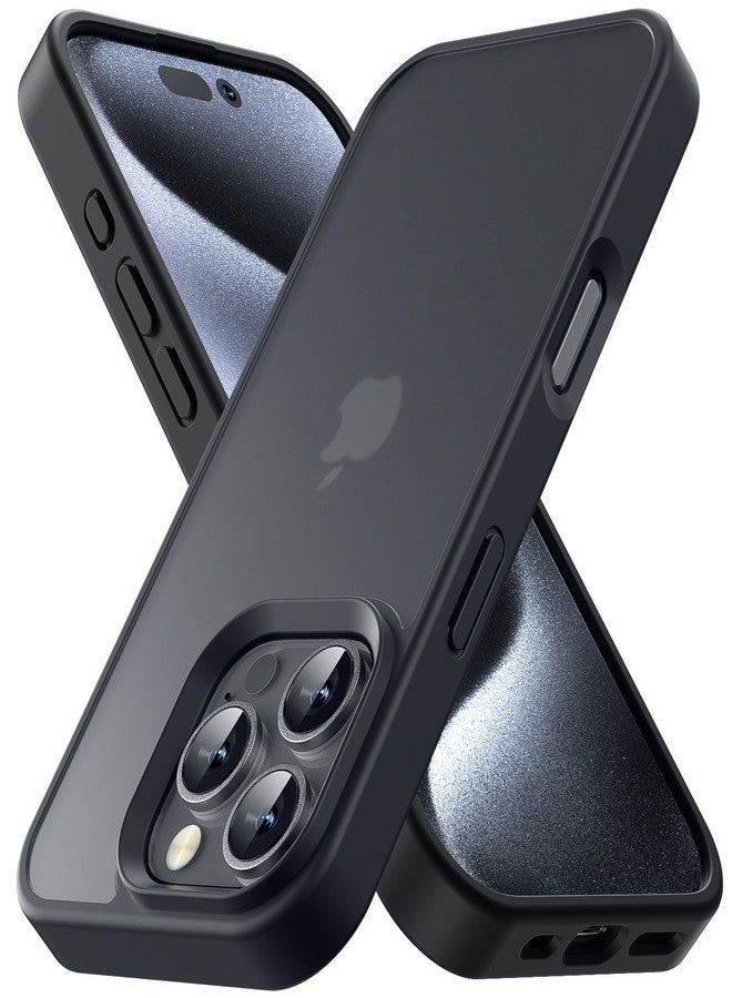 جراب Yriklso لهاتف iPhone 16 Pro، مقاوم للصدمات، حماية من السقوط بمعايير عسكرية، جراب خلفي صلب رفيع وشفاف لهاتف iPhone 16 Pro مقاس 6.3 بوصة، أسود - Image 1