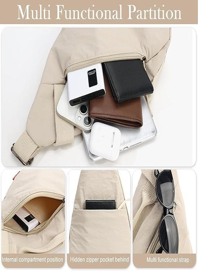 KELVEE Casual Sling Bag, Shoulder Bag for Men and Women | Lightweight Crossbody Chest Bag | Travel Bag for Daily Commute and Outdoor Activities (Off White) - Image 5