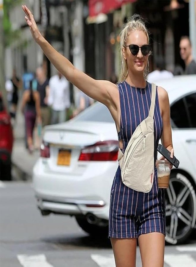 KELVEE Casual Sling Bag, Shoulder Bag for Men and Women | Lightweight Crossbody Chest Bag | Travel Bag for Daily Commute and Outdoor Activities (Off White) - Image 4