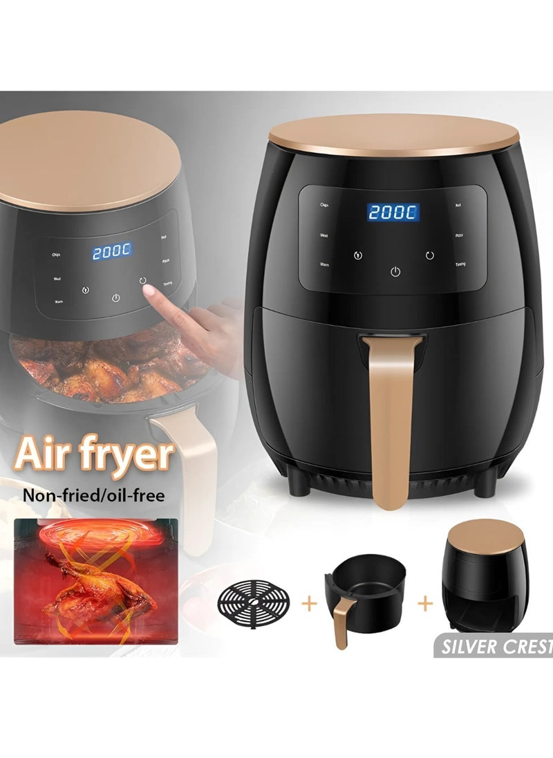 SilverCrest - 2400W Air Fryer with 6 Litre Extra Large Capacity, Digital Display, Touch Temperature Control System, For Cooking, Frying and Baking, SilverCrest S-18 - Image 1