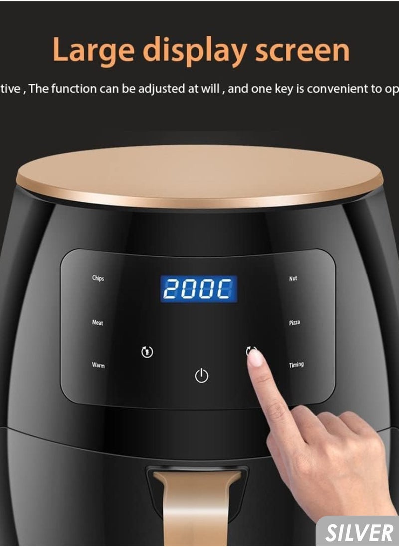 SilverCrest - 2400W Air Fryer with 6 Litre Extra Large Capacity, Digital Display, Touch Temperature Control System, For Cooking, Frying and Baking, SilverCrest S-18 - Image 1