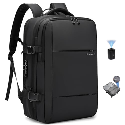 BANGE Air Vacuum Backpack with Pump,Seal Air Packing Vacuum System Compression with Anti Theft Lock, Expandable Large Capacity Backpack for Travel… - Image 1