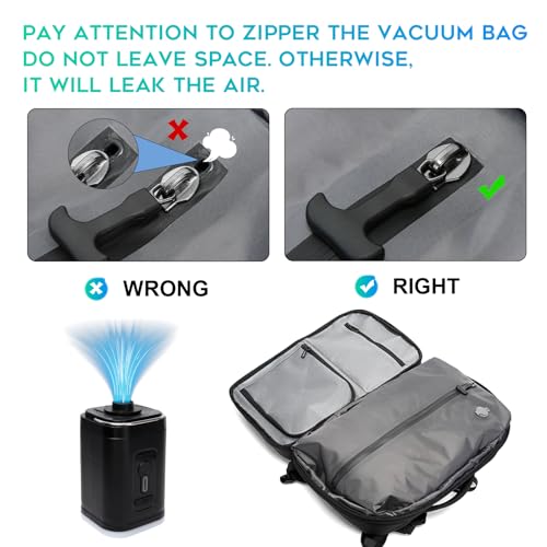 BANGE Air Vacuum Backpack with Pump,Seal Air Packing Vacuum System Compression with Anti Theft Lock, Expandable Large Capacity Backpack for Travel… - Image 2