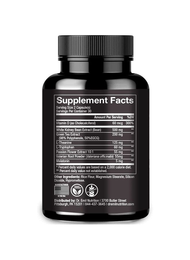 DR EMIL NUTRITION حارق النوم - حارق PM ومساعد للنوم - خالي من المنبهات - للنساء والرجال، 30 يومًا من الإمدادات - Image 2
