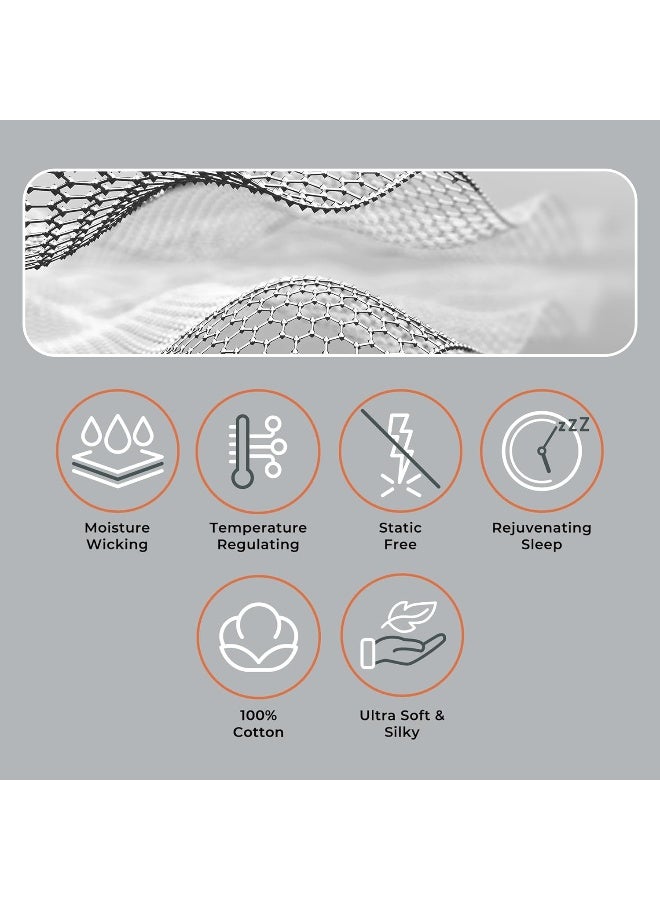 SLEEP RX 100% Cotton Sheet Set for Full Size Bed, Soft & Silky Highly Durable Graphene Infused Sateen Sheet Set Sand - Image 3