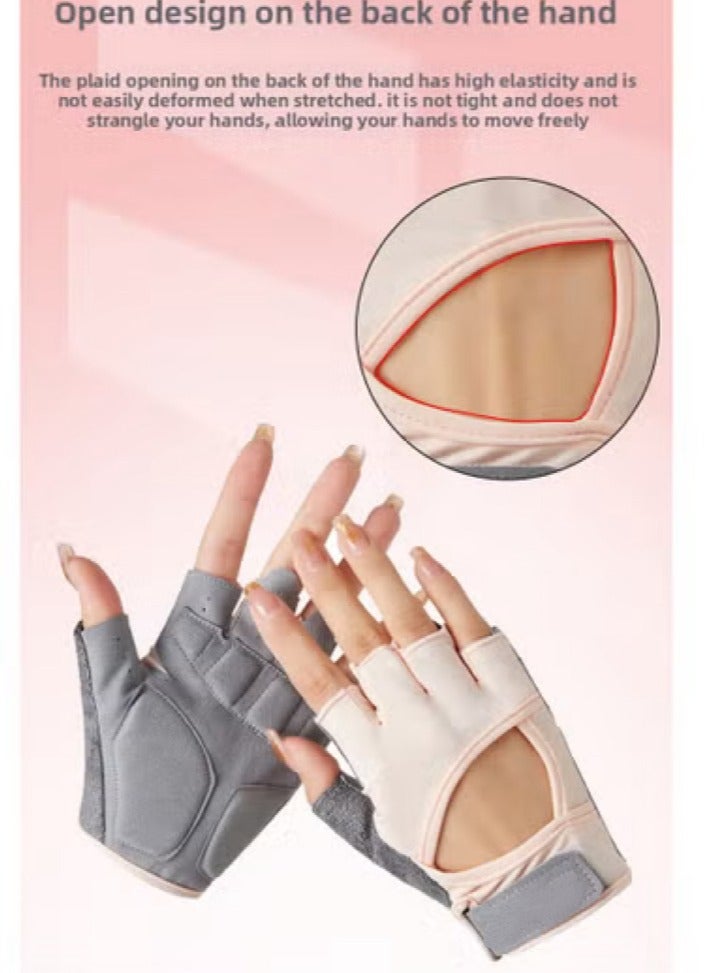KIIUMI Workout Gloves for Women,Breathable Fitness Gloves For Weightlifting In Gym,Anti-skid and Wear-resistant,Adjustable Velcro Strap,For Fitness,Cycling （Pink）， M - Image 3