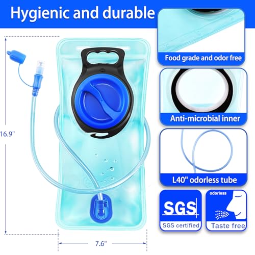 CHERAINTI Hydration Bladder 3L Water Bladder for Hiking Backpack Leak Proof Water Reservoir Storage 3 Liter BPAFree Water Pouch Hydration Pack Replacement for Biking Climbing Cycling Running Blue - Image 3