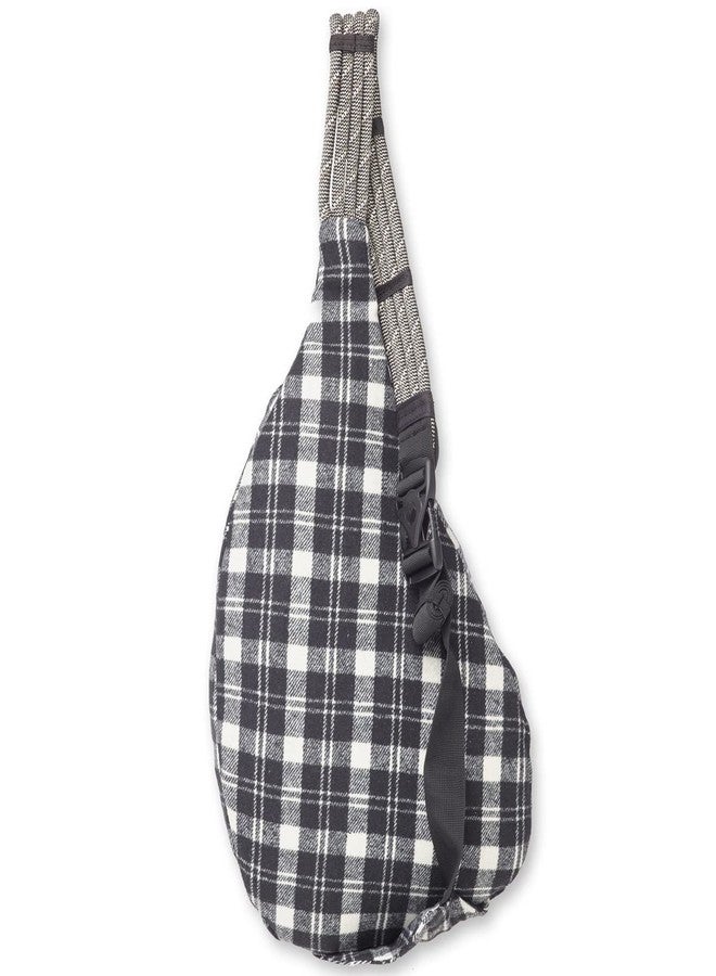 KAVU Plaid Rope Sling Bag Crossbody Backpack with Adjustable Shoulder Strap - Oatmeal - Image 2