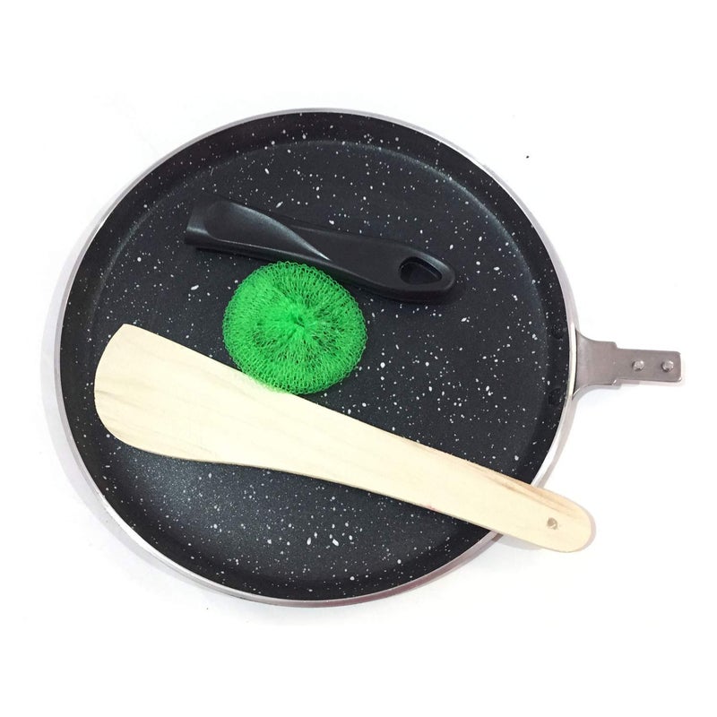 Non Stick Dosa Pan Tawa Low Oil Cooking Easy to Clean Cool Touch Handle 4 mm Thick Parathas Theplas Chapati Pancake Griddle Omelet  - Image 4