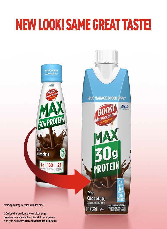 BOOST Glucose Control Max 30g Protein Nutritional Drink, Rich Chocolate, 11 Fl Oz (Pack of 12), Packaging May Vary - Image 2