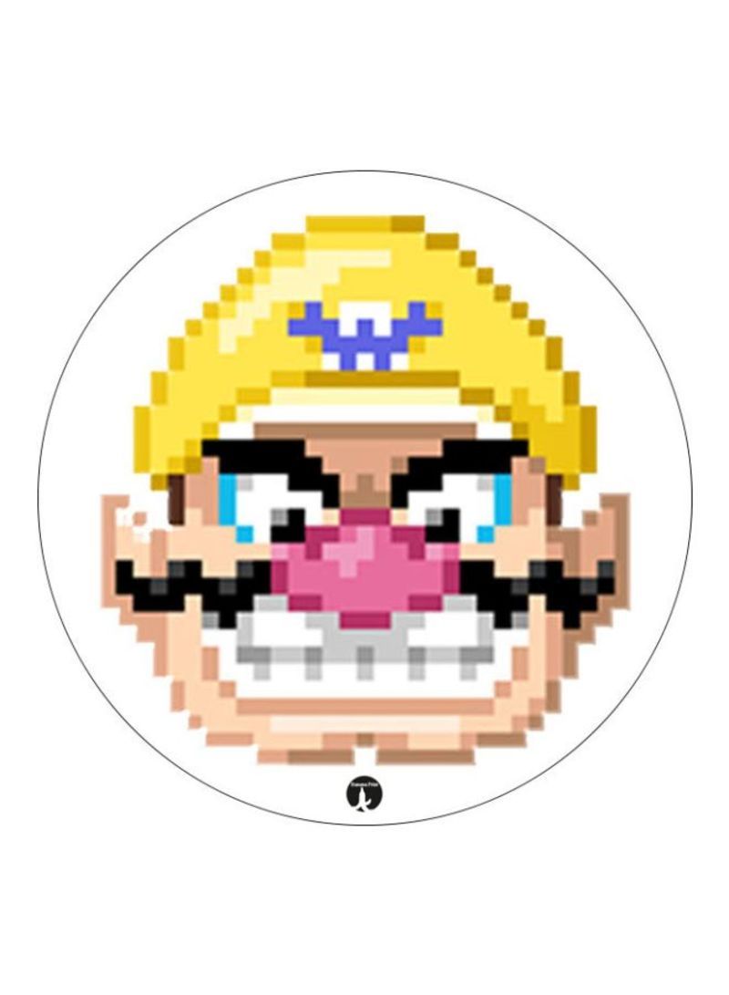 Super Mario Theme Printed Mousepad White/Yellow/Pink