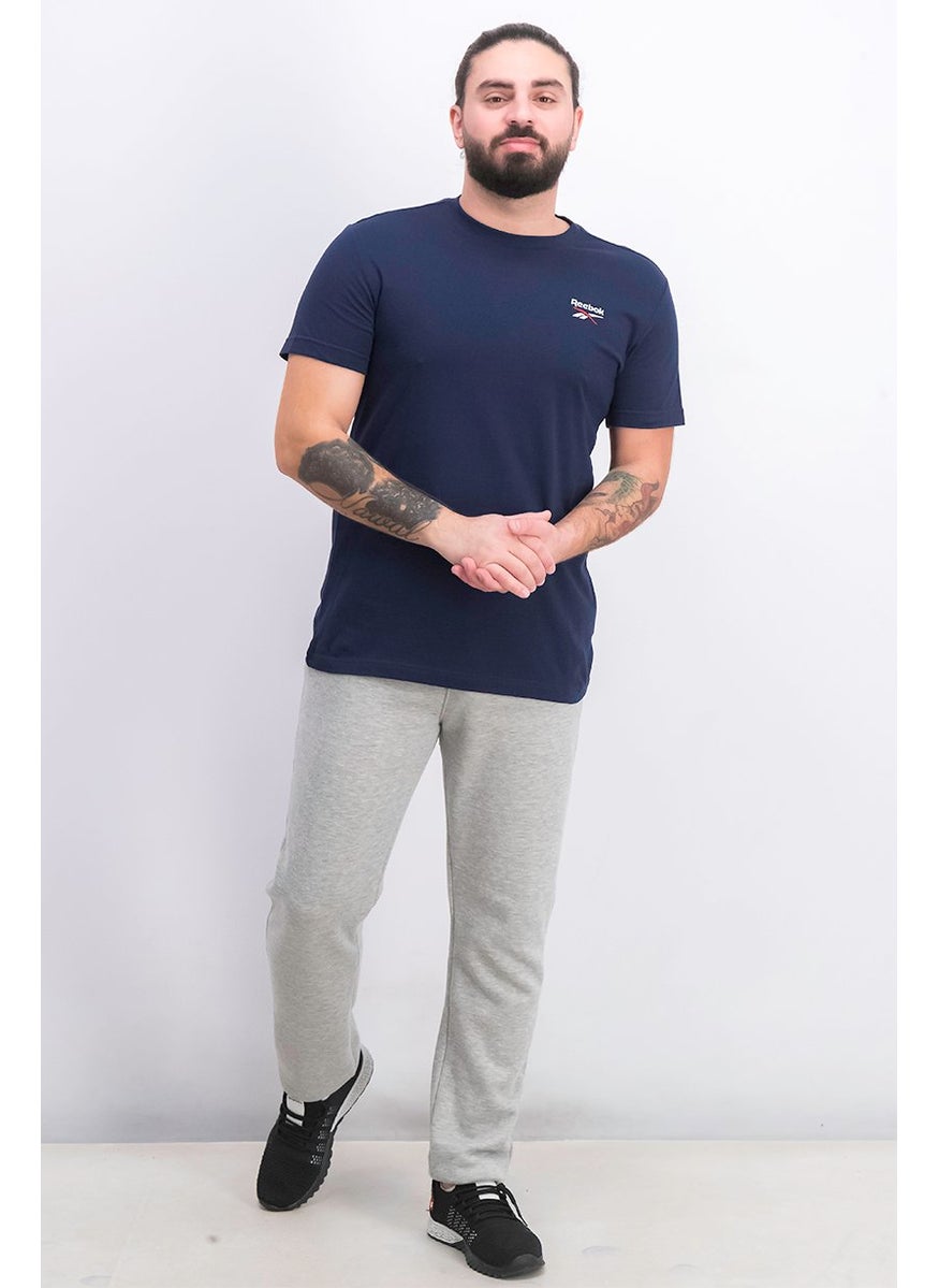Reebok Men Crew Neck Embroidered Logo Short Sleeve T-shirt, Navy  - Image 4