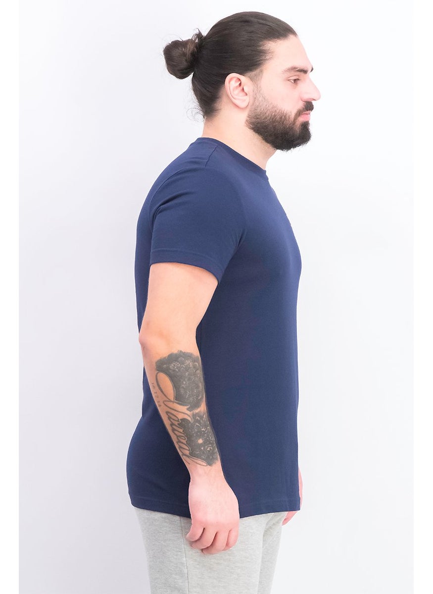 Reebok Men Crew Neck Embroidered Logo Short Sleeve T-shirt, Navy  - Image 2
