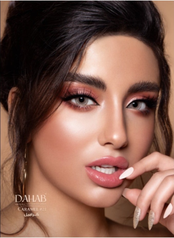 دهب - عدسات ذهب اليومية لاصقه تستخدم لمرة واحدة بلون كراميل - Image 1