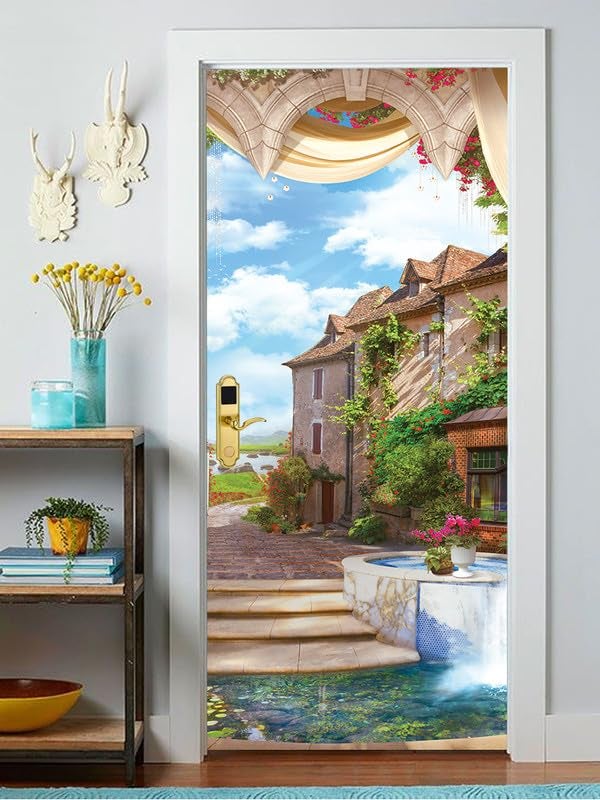 Decor Production Door Wallpaper | Strong PVC Material Decorative Sticker | Wallpaper for Home Doors/Almirah, Home Decor Items etc (Self Adhesive Door Deca, 30x76 Inch)_03 - Image 3