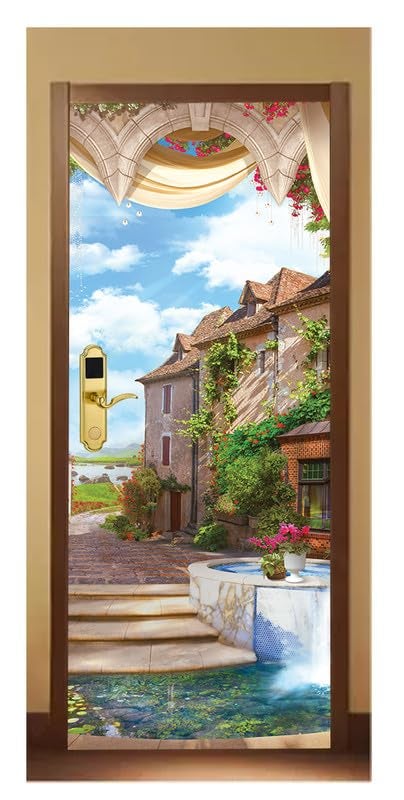 Decor Production Door Wallpaper | Strong PVC Material Decorative Sticker | Wallpaper for Home Doors/Almirah, Home Decor Items etc (Self Adhesive Door Deca, 30x76 Inch)_03 - Image 1